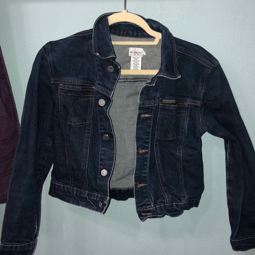 Calvin Klein cropped Jean jacket NWOT